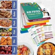 AIR FRYER CHEAT SHEET, MAGNETIC COOKING GUIDE & TIMES CHART SET