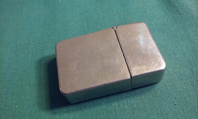 Stainless Steel Flip-Top empty Lighter Case or Shaving Razor Container Unmarked