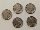 5 Buffalo Nickel Coins Lot All Different Dates