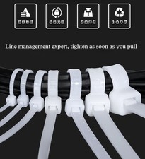 200-1000Pcs Cable Ties Heavy Duty 4 in 14 in Nylon Wrap Wire Zip UV Resistant UL