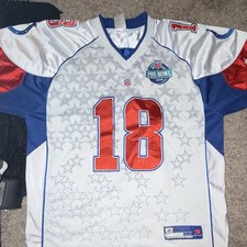 Peyton Manning #18 NFL 2008 Pro Bowl Football Jersey Men’s 54 White Blue Red