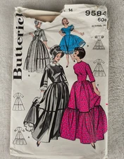 Vintage 1960s Butterick Pattern 8584 Centennial Costume Dress Size 14