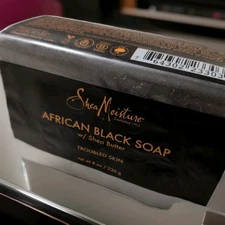 Shea Moisture African Black Soap with Shea Butter, 8 oz (2 Pack)