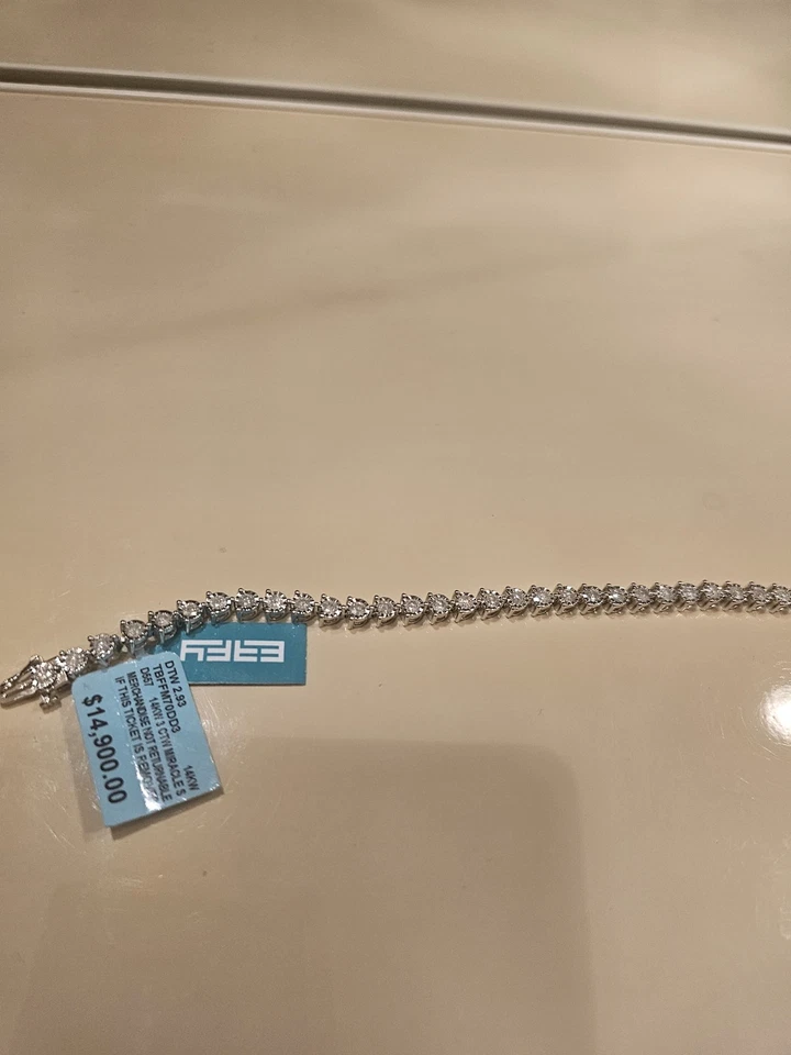 Effy 14kt Gold 3 Carats Diamond Miracle Tennis Bracelet Retail For $14,900 - Image 4 of 4