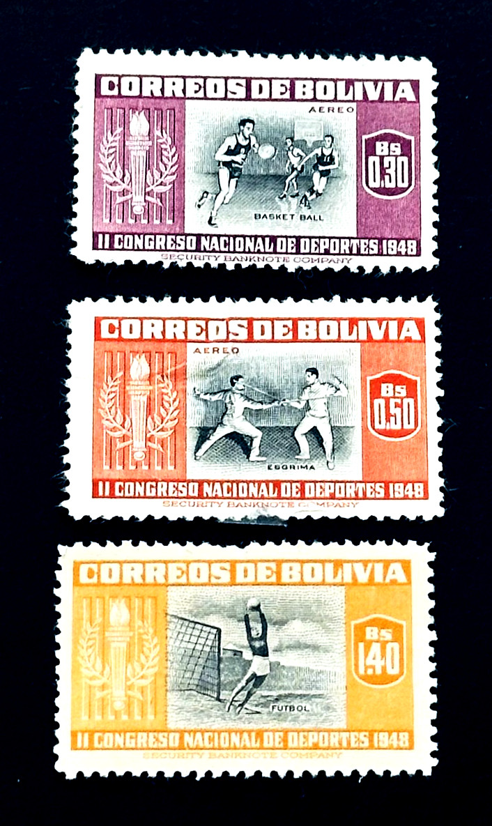 BOLIVIA Stamp Lot - 1951 South American Athletics Games Air Mail MH/HR  r42