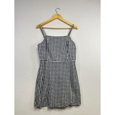 Old Navy Gingham Square Neck Spaghetti Strap Mini Dress Navy White Size L