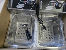 Commercial Catering Double Deep Fryer Stainless Steel 10L Each Tanks