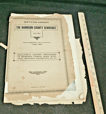 1909 Harrison County Democrat Cadiz Ohio Souvenir History Genealogy Photos