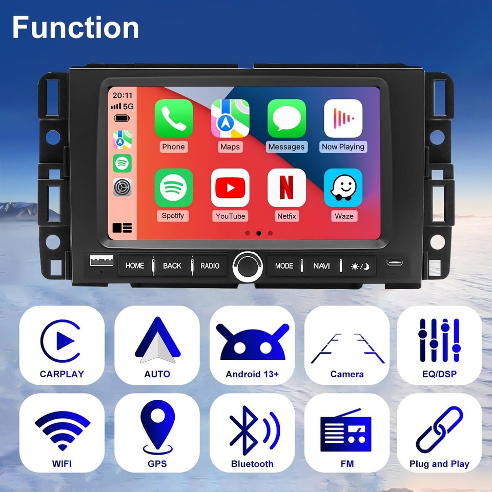 Hyperego 7 Inch Car Stereo Chevrolet GMC Android Auto | eBay