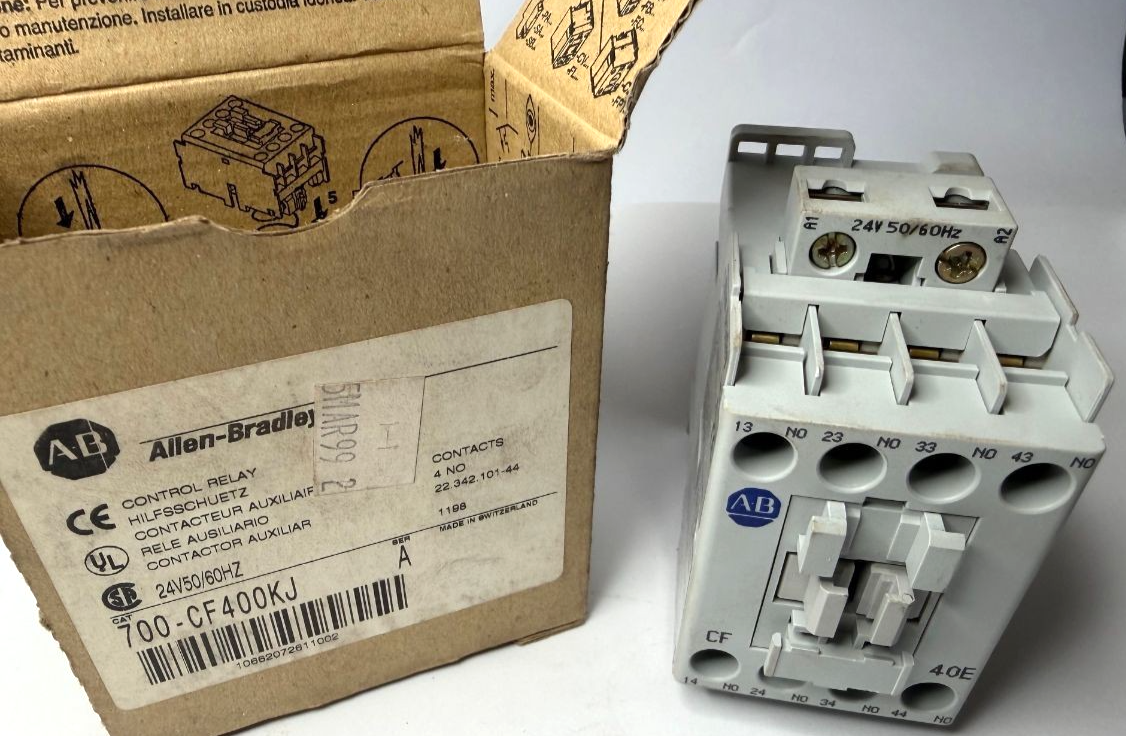 ALLEN & BRADLEY 700-CF400KJ ser A 700CF400 CONTACTOR 25A 8KV 24V COIL 4N/O