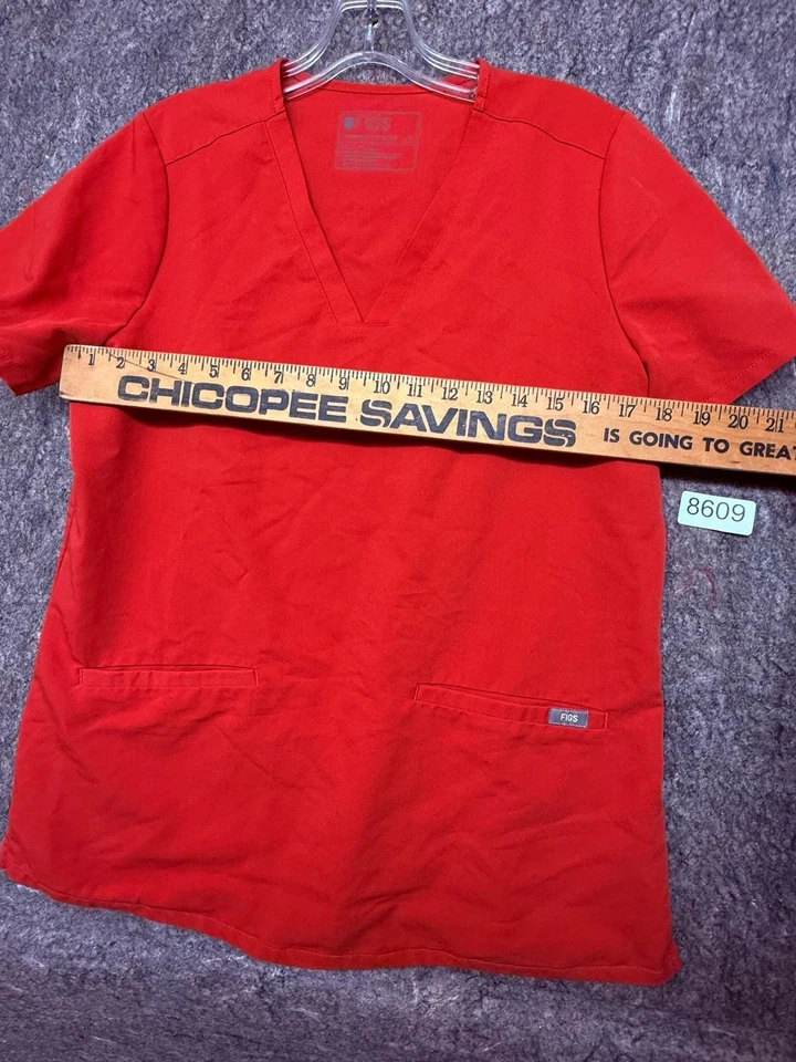 Figs Womens Scrubs Top Technical Orange Size M - Image 4 of 4
