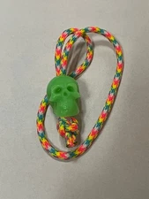 EDC Knife Lanyard with Green Glow in the Dark Skull Bead - USA