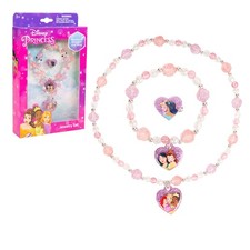 Disney Princess Jewelry Set - Beaded Necklace, Bracelets, Ring for Girls 3 