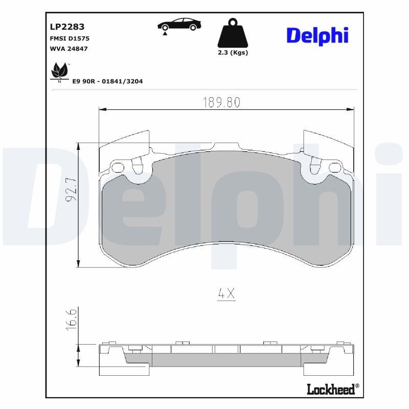 Delphi LP2283 Bremsbelagsatz für Scheibenbremse Bremsbelagsatz - Bild 7
