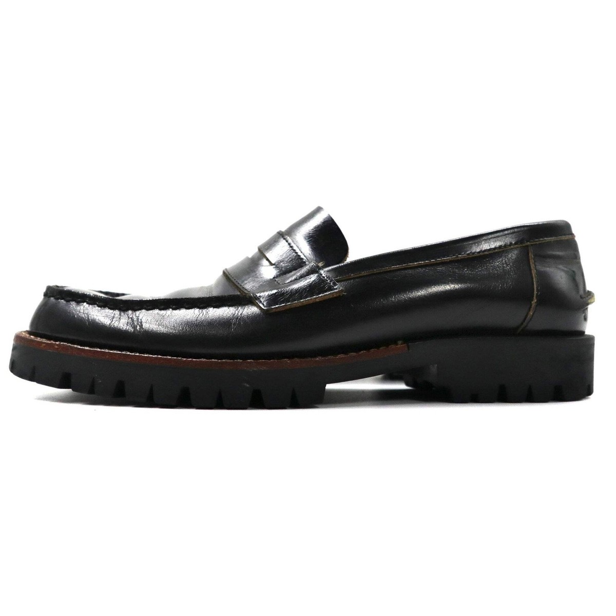 COMME des GARCONS Coin Loafers US6 Black Leather Tank Sole