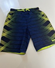 Nike Boy's Blue Yellow Geometric Swim Trunks Board Shorts Size Medium M