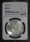 1903 (MS64) Morgan Silver Dollar $1 NGC - Much Better Date