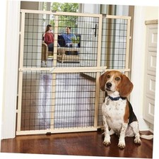 Wire Mesh Dog Gate: 29.5"-40" Wide, Pressure Mounted 29.5"-48" Wide, 37" Tall