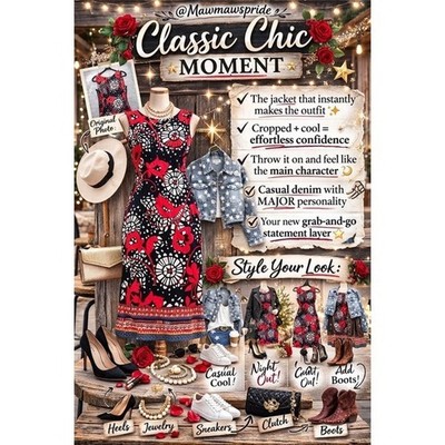 CLASSIC SHEEK RETRO FLAIR Floral Dress Black, Red, White Sheath Dress Size 8P