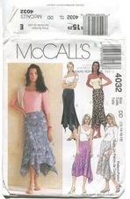 McCall's 4032 Misses' Skirt W/ Variations SZ 12-18 UNCUT 2003