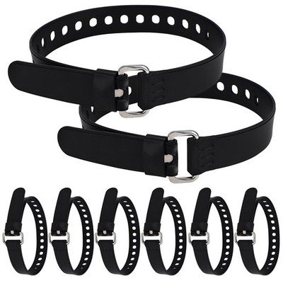 8pcs Utility Straps with Buckle, Reusable Adjustable Silicone Industrial Tigh...