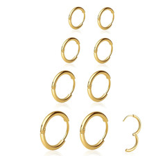 4 Pairs Small Gold Hoop Earrings Set for Women, 14K Gold Plated Cartilage Hoop E