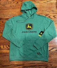 John Deere Hoodie Mens Large Core Green Logo Sweatshirt Outdoor Hunting NWT