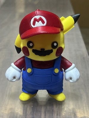 Pikachu as Super Mario 3D Printed Display 4inch