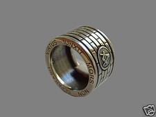 MASONIC MASON SKULL PYRAMID RING SILVER STERLING S 10.5 EZI ZINO