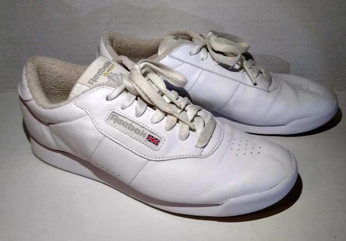 Reebok White Leather Classic 059504 Aerobic Tennis Shoes Sneakers Women\'s  8.5 | eBay