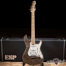 Esp Japan Original Snapper Ctm Flamed Top Maple Neck Guitar – See Thru Black