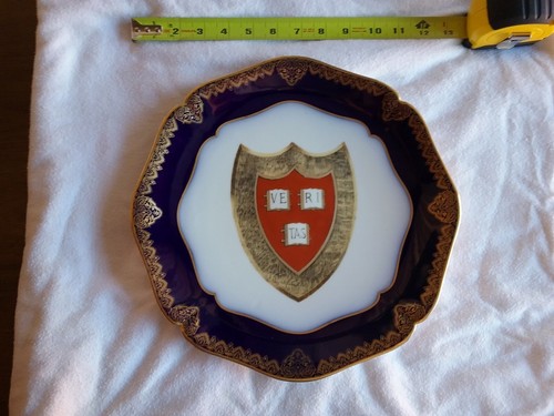 SALE Antique Harvard University Porcelain China Plate Limoges Made France 12.5"