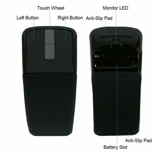 2.4G Arc Foldable Mouse Wireless Touch Mice for Office Laptop Computer USB NLK - Picture 7 of 9
