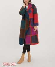 Ornella Paris | Fuchsia Square Wool-blend Pocket Peacoat For Women L