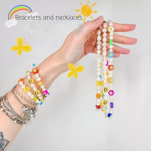 6400Pcs/Set Clay Beads for Bracelet Making Kit Clay Flat Polymer Beads Jewellery - Picture 15 of 15