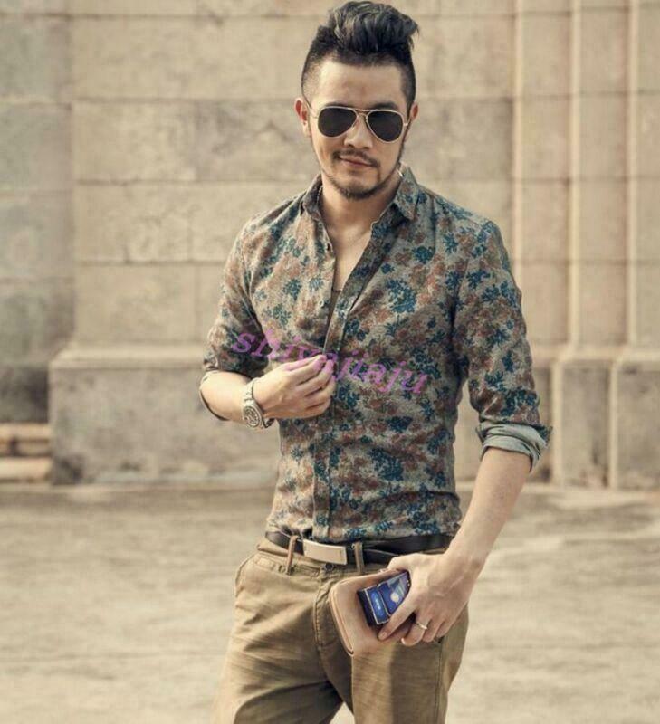 Men's Vintage Floral Long Sleeve Shirt 