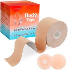 Boob Tape, Breast Lift Tape with 2pcs Reusable Silicone Cover for Lift  Fashion