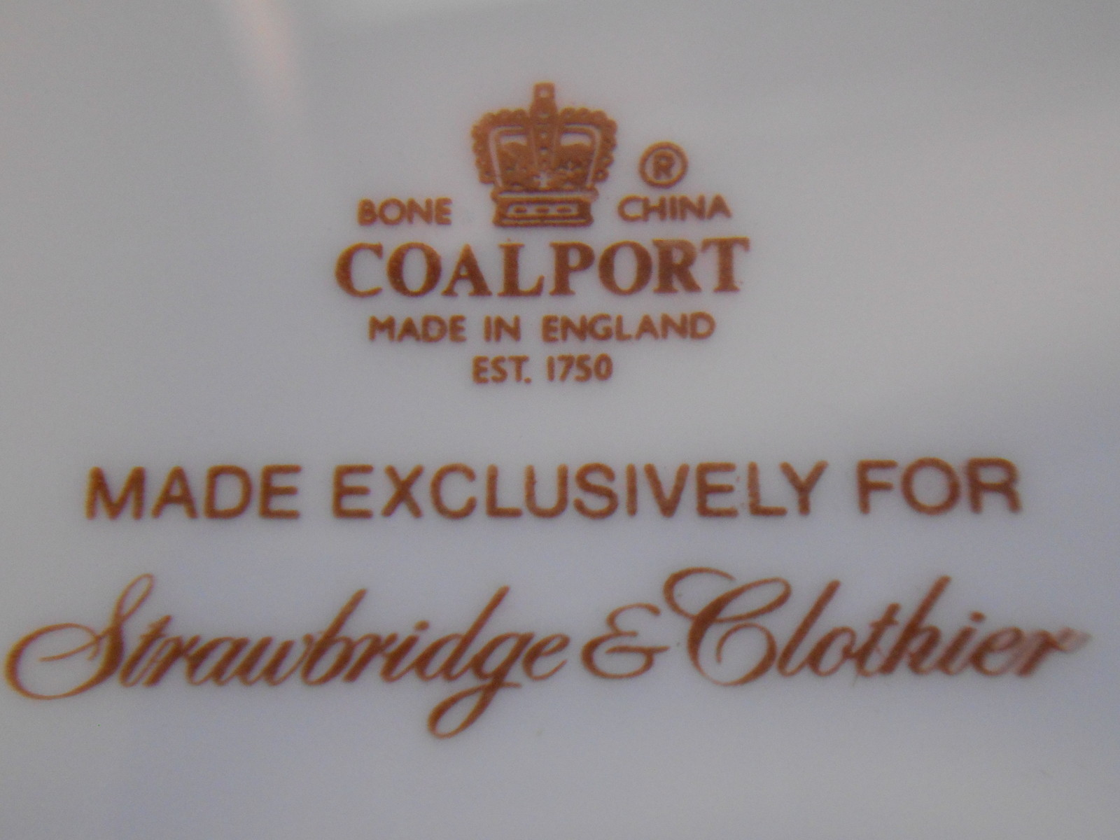 Coalport Porcelain Luncheon Set Pink Roses On Rim COA217 Strawbridge & Clothier