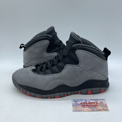 Size Air Jordan 10 Retro Cool Grey Suede Black Leather Orange