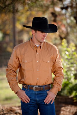 Wyoming Traders Mens Snap Up Long Sleeve Oxford Western Wear Shirt