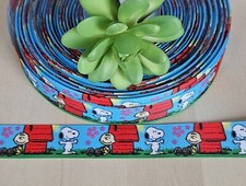 7/8" 1 YD Snoopy Grosgrain Ribbon Dog House Charlie Brown Peanuts Ribbon