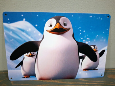 PENGUINS   12 x 8 inch Metal Sign