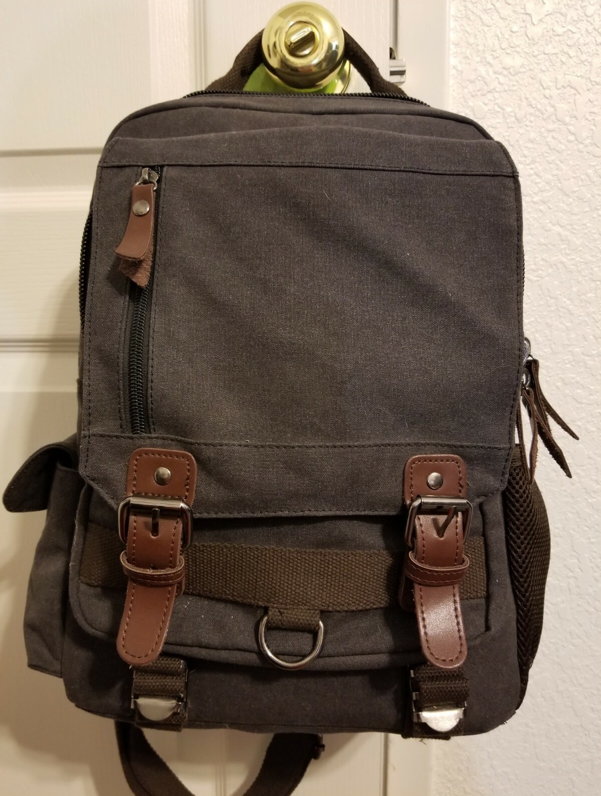 Canvas Backpack Gray Multipurpose - image 1