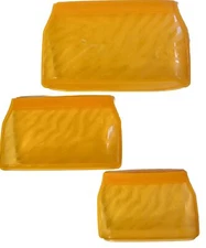 AECHY 3 Pc Multipurpose Heavy Duty Reusable Silicone Storage Bags Orange