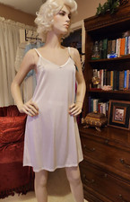 Vtg Sz 34/18" White Vanity Fair Spin Slip Full Slip Chemise Gown Nightgown NOS