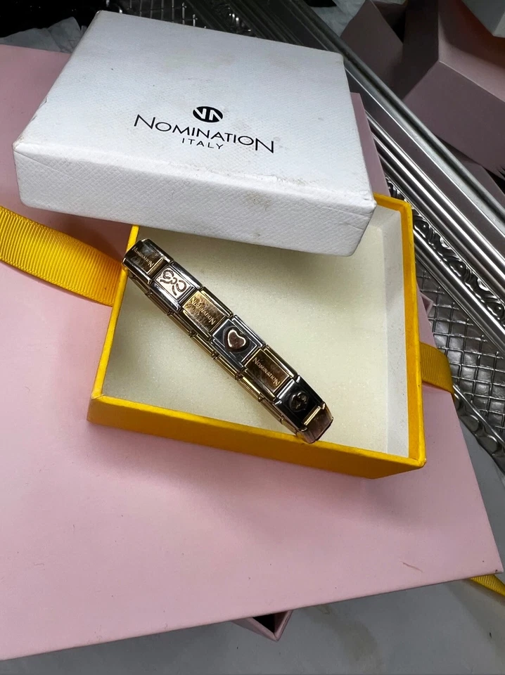 Pulsera oro rosa nominación acero inoxidable 18 eslabones Foto 3 de 4