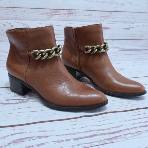 Leather Chain Ankle Boots Booties | eBay