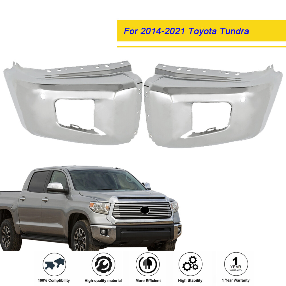 For Toyota Tundra 14-21 Chrome Front Bumper End Set with Parking