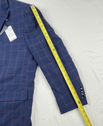 Men's Hechter Paris Grid Wool Sport Coat 52R Navy MSRP $495.00 - Picture 13 of 15
