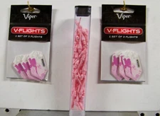 75  Soft Tip Rose Pink Dart Tips with 2 sets Pink Fairy Flights & Storage Tube